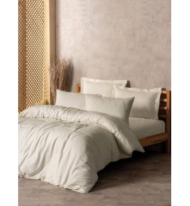 İndirimli Nevresim Takımları Cotton Box Plaid Krem Çift Kişilik Nevresim Takımı