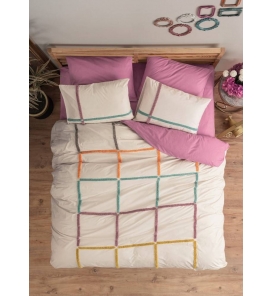 İndirimli Nevresim Takımları Cotton Box Puff Nakışlı İnsula G. Kurusu Nevresim Takımı