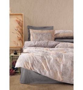 İndirimli Nevresim Takımları Cotton Box Saten Amentes Gri Çift Kişilik Nevresim Takımı