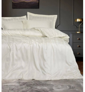 İndirimli Nevresim Takımları Cotton Box Smart Bambu Stripe Ekru Çift K. Nevresim Tk.