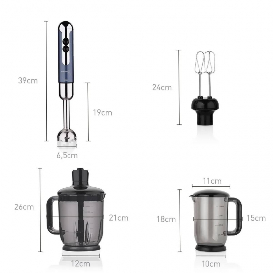 Korkmaz A447-13 Mia Mega Blender Set Azura