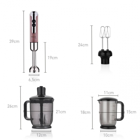 Korkmaz A447-09 Mia Mega Blender Set Rosegold