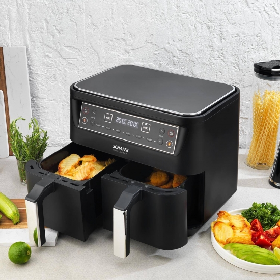 Schafer Fit Fry Dual Dijital Airfryer Fritöz Siyah