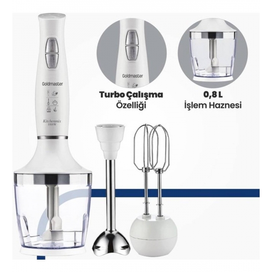 Goldmaster IN-6140W Chenmix Beyaz Blender Seti