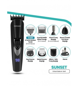 GOLDMASTER İndirimli Küçük Ev Aletleri Goldmaster GM-8107 Sunset Erkek Bakım Seti