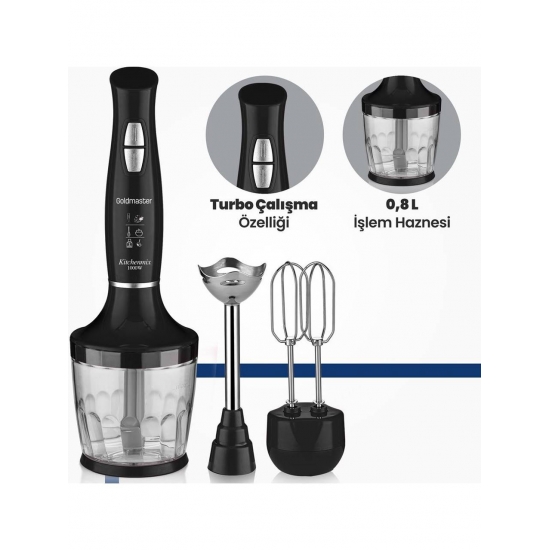 Goldmaster IN-6140S Kitchenmix Siyah Blender Seti