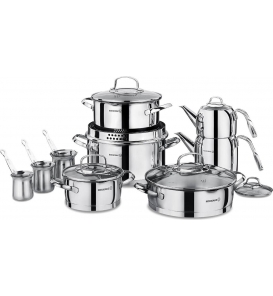 KORKMAZ Tencere Setleri Korkmaz A1702 Steama 15 Parça Hiper Set