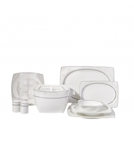 KORKMAZ Yemek Takımı Korkmaz A8437 Bone Sel. 60 Parça Yemek Takımı Kare