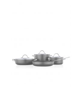 KORKMAZ Tencere Setleri Korkmaz A2619-3 Linea Gri 7 Parça Tencere Seti