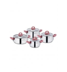 KORKMAZ Tencere Setleri Korkmaz A1938 Rosabella 8 Parça Tencere Seti