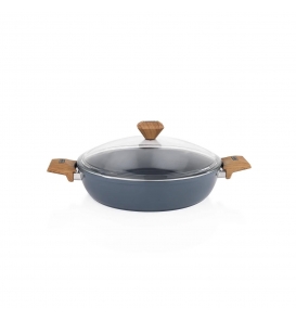 SCHAFER Tencere Ve Tava Schafer Fiesta Seramik Siyah 30 Cm Basık Tencere