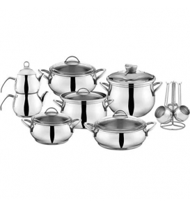 SCHAFER Tencere Setleri Schafer Alia Gümüş Çelik Tencere Seti 18 Parça