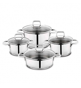 SCHAFER Tencere Setleri Schafer Stahl Çelik Tencere Seti 8 Parça