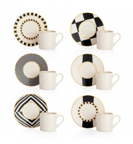 SCHAFER Kahve Fincanı Schafer Fun Siyah Kahve Fincan Takımı 6 Lı