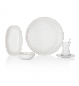 SCHAFER Kahvaltı Takımı Schafer Farina Krem Kahvaltı Takımı 32 Parça