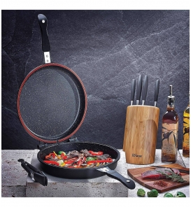 SCHAFER Tencere Ve Tava Schafer Yuvarlak Double Grill Pan 30 Cm 2 Parça