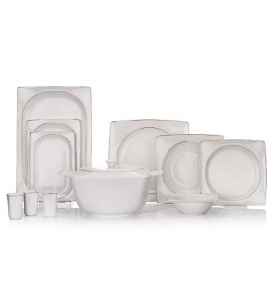 SCHAFER Yemek Takımı Schafer Glamor Pure Platin 60 Parça Yemek Takımı