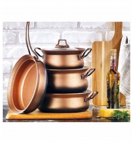 SCHAFER Tencere Setleri Schafer Kessel Altın Tencere Seti 7 Parça
