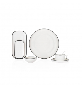 SCHAFER Kahvaltı Takımı Schafer Adel Brunch Siyah Kahvaltı Takımı 32 Parça