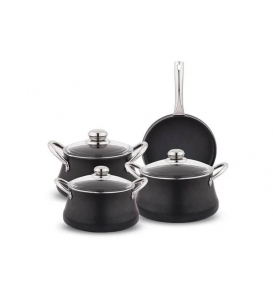 SCHAFER Tencere Setleri Schafer Ottawa Siyah Tencere Seti 7 Parça