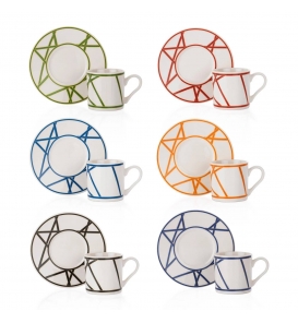 SCHAFER Kahve Fincanı Schafer Sade Renkli Kahve Fincan Takımı 6 Lı
