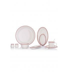 SCHAFER Kahvaltı Takımı Schafer Bienca Kırmızı Kahvaltı Takımı 36 Parça