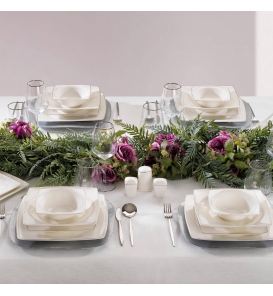 SCHAFER Yemek Takımı Schafer Beth Beyaz 56 Parça Yemek Takımı