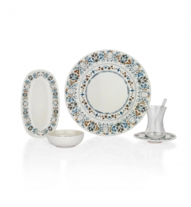 SCHAFER Kahvaltı Takımı Schafer Farina Mavi Kahvaltı Takımı 32 Parça