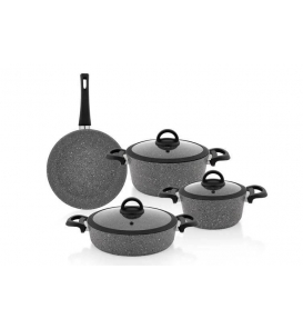 SCHAFER Tencere Setleri Schafer Cucina Gri Tencere Seti 7 Parça