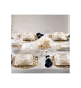 SCHAFER Yemek Takımı Schafer Glamor Regal Gold03 60 Parça Yemek Takımı