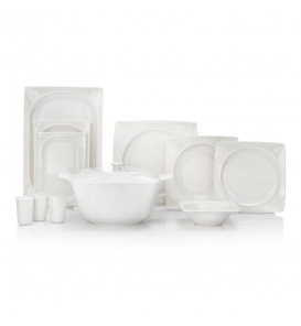 SCHAFER Yemek Takımı Schafer Glamor Sense Beyaz 60 Parça Yemek Takımı