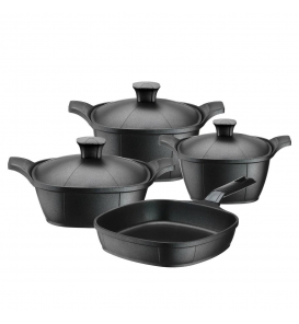 SCHAFER Tencere Setleri Schafer Felsen Kare Döküm Tencere Seti 7 Parça