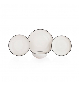 SCHAFER Yemek Takımı Schafer İconic Siyah Yemek Takımı 24 Parça