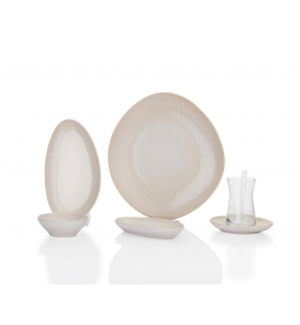 SCHAFER Kahvaltı Takımı Schafer Felis Krem Kahvaltı Takımı 32 Parça