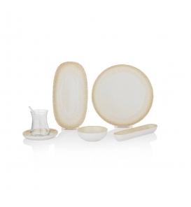 SCHAFER Kahvaltı Takımı Schafer Lora Bej Kahvaltı Takımı 32 Parça