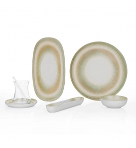 SCHAFER Kahvaltı Takımı Schafer Lora Yeşil Kahvaltı Takımı 32 Parça