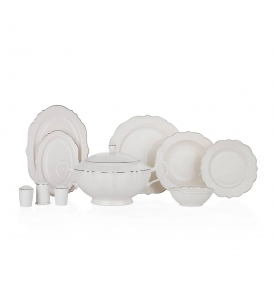 SCHAFER Yemek Takımı Schafer Selina Platin02 60 Parça Yemek Takımı
