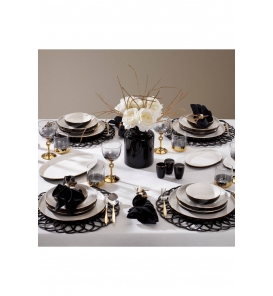 SCHAFER Yemek Takımı Schafer Adel Black Siyah 56 Parça Yemek Takımı
