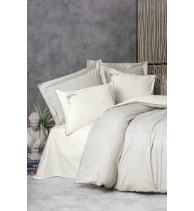 Cotton Box Elite Saten Teresa Bej Nevresim Takımı