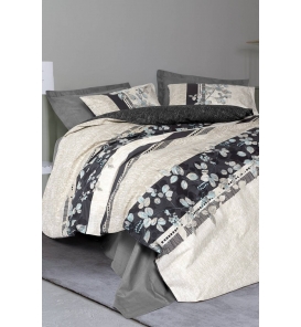 Cotton Box Modeline Lehlare Antrasit Çift K. Nevresim Tk.