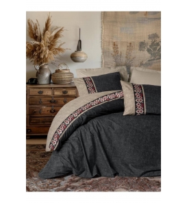 Cotton Box Folkart Yamka Bej Çift Kişilik Nevresim Takımı