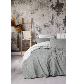 Cotton Box Klein Nakışlı Patara Gri Çift K. Nevresim Tk.