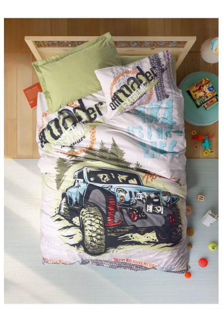 Cotton Box Junior Adventure Yeşil Tek Kişilik Nevresim Tk.