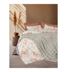 Cotton Box Trim Kurk Suave Gri Battaniyeli Nevresim Takımı