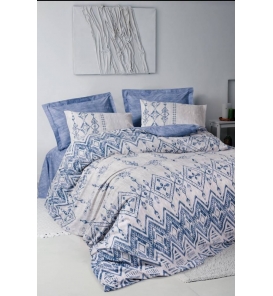 Cotton Box Ethnic Cleo Mavi Çift Kişilik Nevresim Takımı