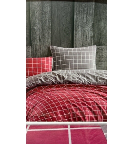 Bienline Ekose Mürdüm Çift Kişilik Nevresim Takımı