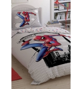 Taç Lisanslı Spiderman Cloudy Tek Kişilik Nevresim Takımı