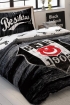 Taç Lisanslı Beşiktaş Wooden Logo Tek Kişilik Nevresim Tk.