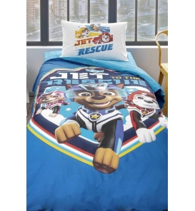 Taç Lisanslı Paw Patrol Jet Tek Kişilik Nevresim Takımı