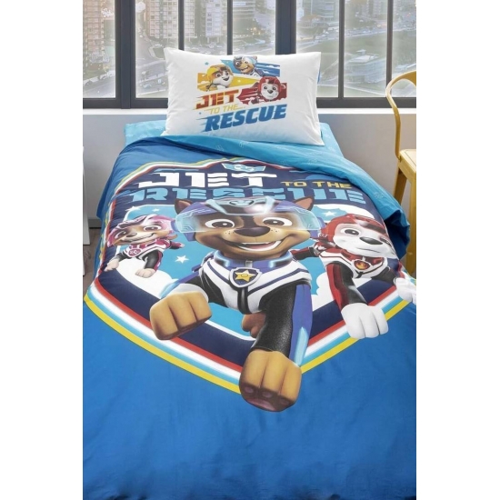 Taç Lisanslı Paw Patrol Jet Tek Kişilik Nevresim Takımı